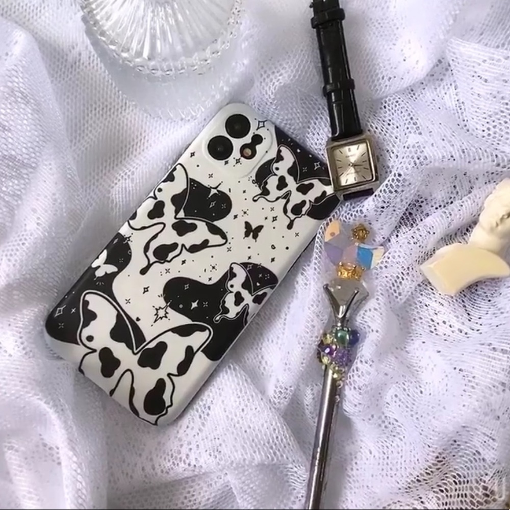Y2K iPhone X cow moo butterfly print phone case